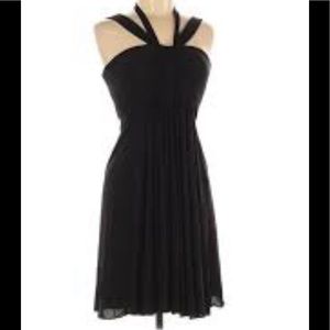 BCBG MaxAzria Black Jersey Pleated Mini dr…